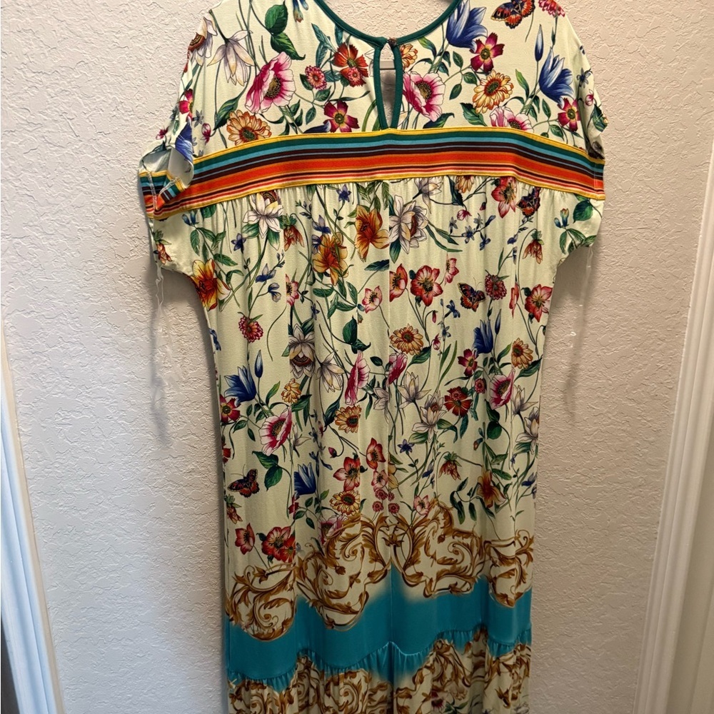 Johnny Was Floral Midi Dress Size L - Picture 6 of 8